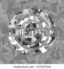 Orientation on grey camouflage pattern