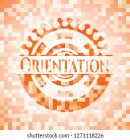 Orientation orange mosaic emblem