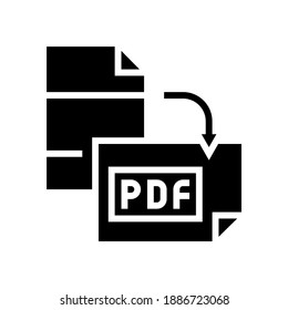 orientation pdf file glyph icon vector. orientation pdf file sign. isolated contour symbol black illustration