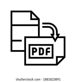 orientación del vector de icono de línea de archivo pdf. signo de archivo pdf de orientación. símbolo de contorno aislado ilustración negra