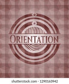 Orientation red seamless geometric badge.