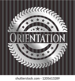 Orientation silver shiny badge