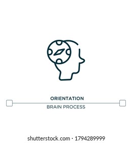 orientation vector line icon. Simple element illustration. orientation outline icon from brain process concept. Can be used for web and mobile
