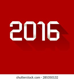 Origami 2016 symbol on red background