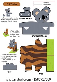 origami 3d folding paper kid education with koala