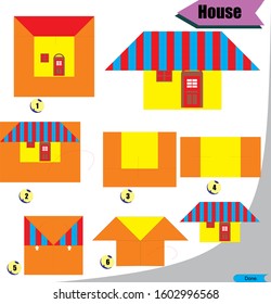 Origami 3d Folding Paper For Kid Education With House