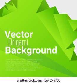 Origami abstract background with place for text