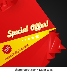 Origami abstract sale discount Special Offer background with place for text. Image contains transparent lights and shadows. 10 EPS