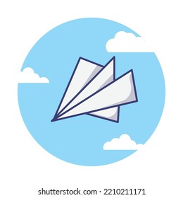 Origami airplane cartoon illustration. origami paper cartoon icon. Transport origami design for kids