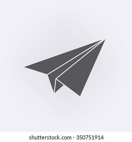 Origami airplane flying icon . Vector illustration