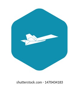 Origami airplane icon. Simple illustration of origami airplane vector icon for web
