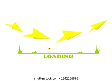 origami airplane loading progress screen