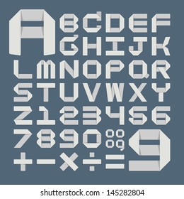 Origami alphabet ( A - Z ) , eps10 vector format