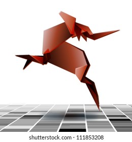 origami animal background. vector design