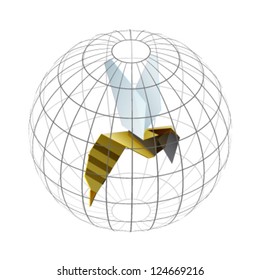 origami animal background. vector design