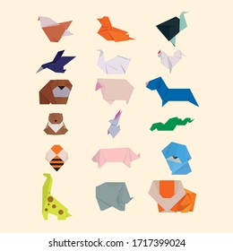 origami animal design for funny illustration 