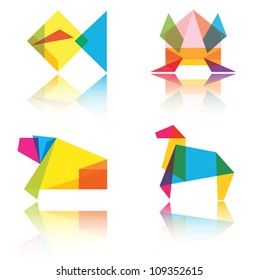 Origami animal vector illustration.