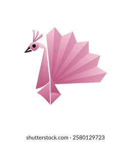 Origami animals icons set isometric vector