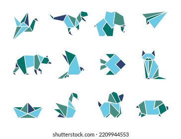 Origami animals vector illustration easy to edit