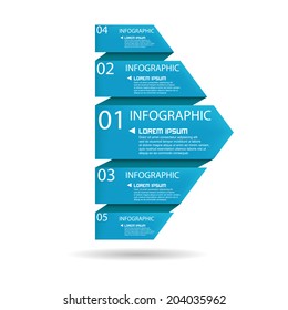 Origami arrow Infographic template