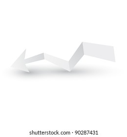 Origami arrow paper,  vector illustration.
