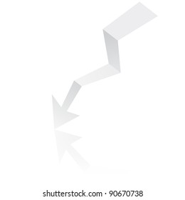 Origami arrow paper,  vector illustration.