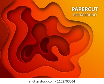 Origami art or creative paper layer cutout background.