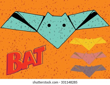 Origami art design of the Bat logo.