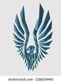 origami art .  eagle's head folding paper