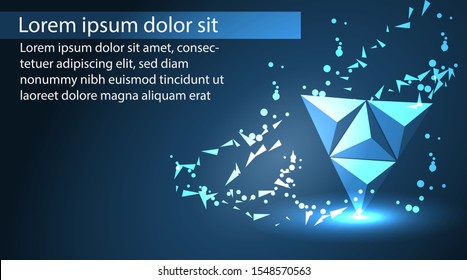 origami background design modern style technology. light blue color. for presentations, backgrounds, posters, wallpapers.