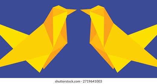 Papel de fondo de origami paloma plegable. Diseño plano simple de un pájaro