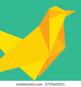 Papel de fondo de origami paloma plegable. Diseño plano simple de un pájaro