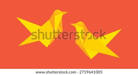 Origami background paper folding dove. Simple flat design of a bird