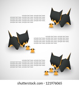 origami background for text (options or steps), cats