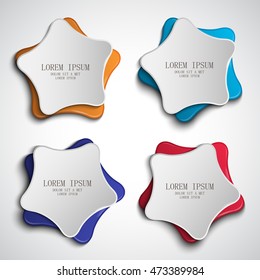 Origami Banner Set - Isolated On Gray Background. Vector Illustration, Graphic Design. For Web, Websites, Print, App, Presentation Templates, Mobile Applications And Promotional Materials
