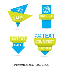 origami banner set. vector paper speech bubble collection