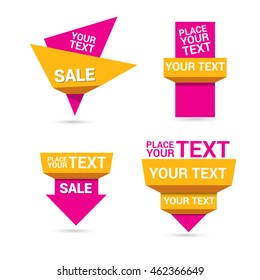 origami banner set. vector paper speech bubble collection