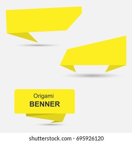 Origami banner, tage, labels, Vector banner isolated icon.