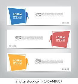 origami banner template, vector illustration