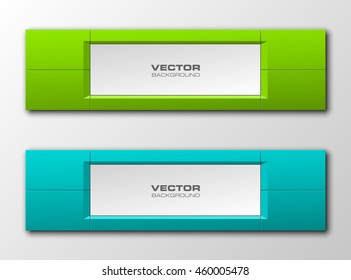origami banner vector frame set