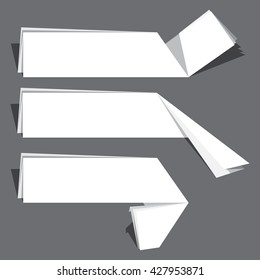 Origami banners. Paper banners set. Vector illustration.