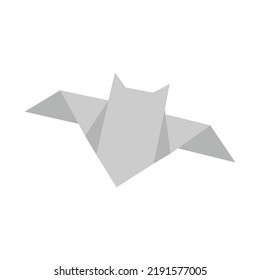 Origami Bat Art, Icon, Graphic, Vector, Flat Design.