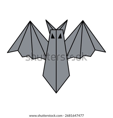 Origami Bat Halloween  Vector Illustration 