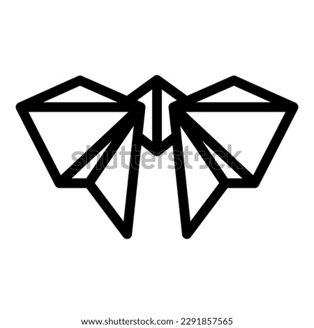 Origami bat icon outline vector. Geometrical animal. Folded art