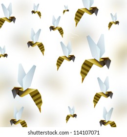 origami bee background. vector design
