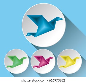 origami bird abstract icon