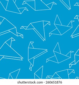 Origami bird  bright minimalistic pattern