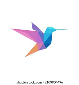 vector de logotipo coloreado de pájaro origami 