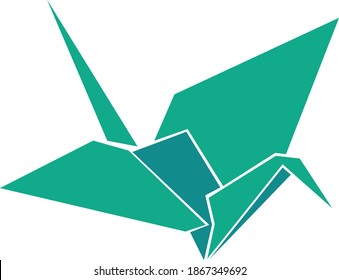 Origami bird. Exclusive logo design