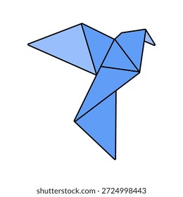 Origami Bird Flat design style folded paper bird symbolizing paper art ideal for handmade decorations and creative illustrations.